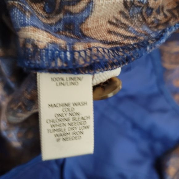 Loft Tan and Blue Paisley Print Pant 12T - Picture 5 of 5